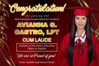Rood Graduation Congratulations Banner 4' × 6' Template