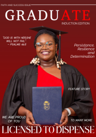 Red Professional Graduation Magazine Cover A3 template
