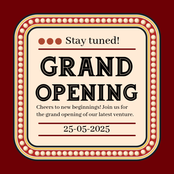 Opening Post Red Modèle Red Professional Grand Opening Announcement Instagram Post ...