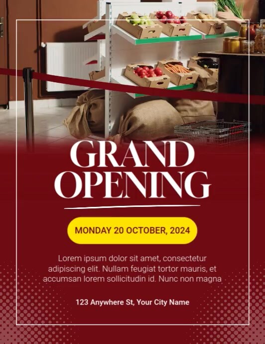 Red Professional Grand Opening Flyer (us Letter) template