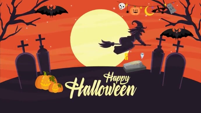 Red Professional Halloween  Digital Display (16:9) template