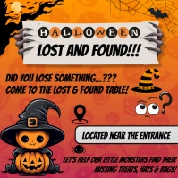 Red Professional Halloween Lost And Found Free Design Template Instagram Post