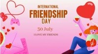 Red Professional Happy Friendship Day Video  Digital Display (16:9) template