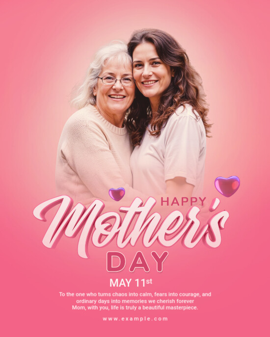 Red Professional Happy Mother's Day  Instagram Portrait template
