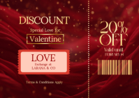 Red Professional Happy Valentine's Day Postcard template