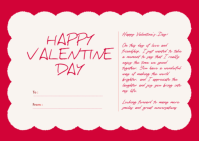 Red Professional Happy Valentine Day Postcard template