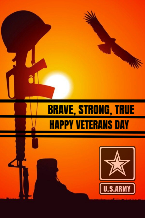Red Professional Happy Veterans Day Poster Template 2025 Poster ...