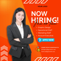 Red Professional Hiring Instagram Post template