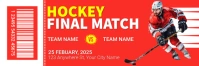 Red Professional Hockey Match Ticket Twitter Banner Twitter-header template