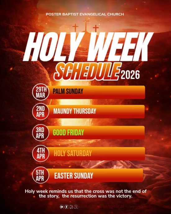 Holy Week Professional Red Professional Holy Week Schedule Instagram Portrait Video Template ...