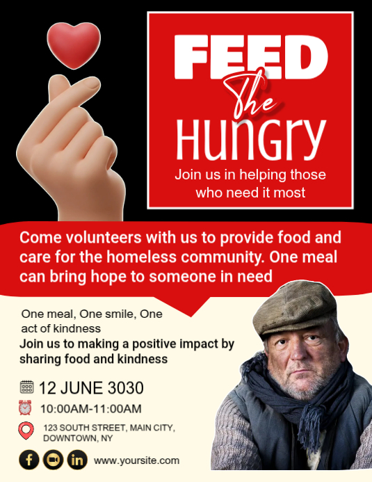 Homelessness And Hunger Relief Template | PosterMyWall