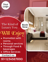 Red Professional Hotel  Flyer (us Letter) template