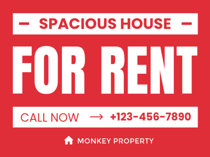 Plantilla de Red Professional House For Rent Yard Sign | PosterMyWall