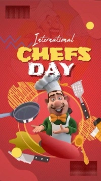 Red Professional International Chefs Day  Instagram Story template