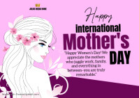 Red Professional International Mother's Day  A6 template