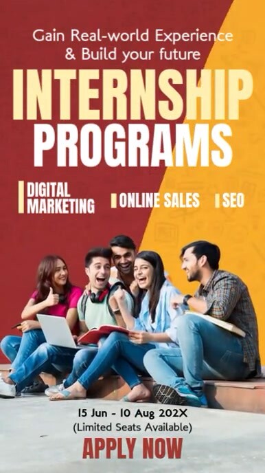 Copy of Red Professional Internship Programs Instagram Reel | PosterMyWall