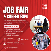 Red Professional Job Fair Promotion Template Instagram Post
