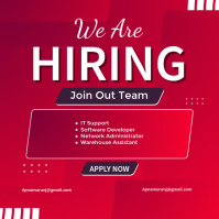 Red Job Recruitment Instagram-Beitrag Template