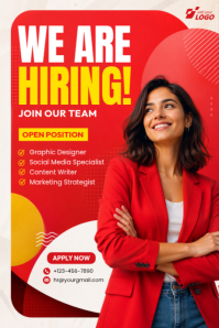 Red Job Recruitment Gráfico de Tumblr Template