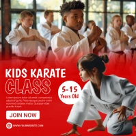 Red Professional Kids Karate Instagram Post template