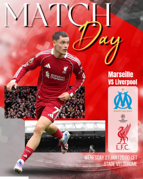 Red Professional Liverpool Match Day Uefa Champions League Instagram ...