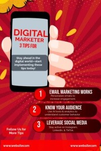 Red Professional Marketing Strategy Poster template