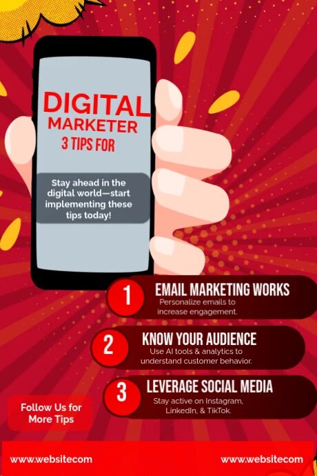 Red Professional Marketing Strategy Poster Template | PosterMyWall