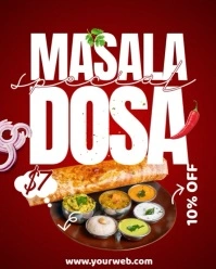 Red Professional Masala Dosa Instagram Portrait template