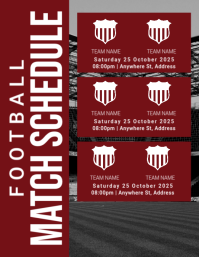 Red Professional Match Schedule Flyer (us Letter) template