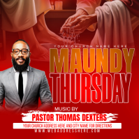 Red Professional Maundy Thursday Church Event Instagram Post template