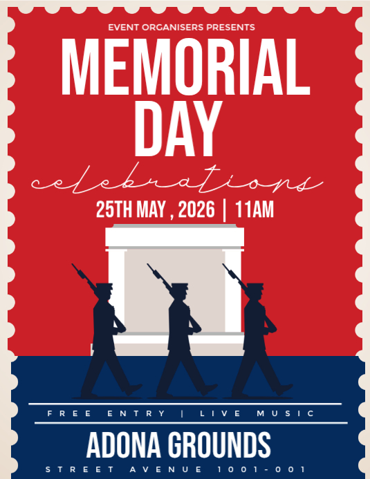 Modèle Red Professional Memorial Day Celebration Flyer | PosterMyWall