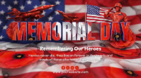 Red Professional Memorial Day Tribute Digital Display Video งานแสดงผลงานแบบดิจิทัล (16:9) template