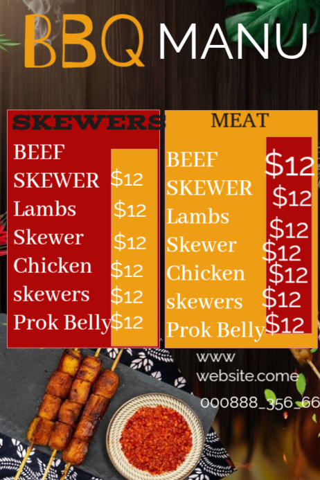 Copy of Red Professional Menu Bbq Poster | PosterMyWall