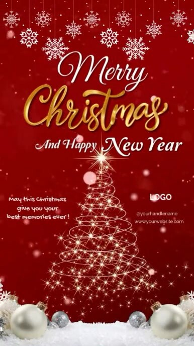 Copy of Red Professional Merry Christmas And Happy New Year Animated ...
