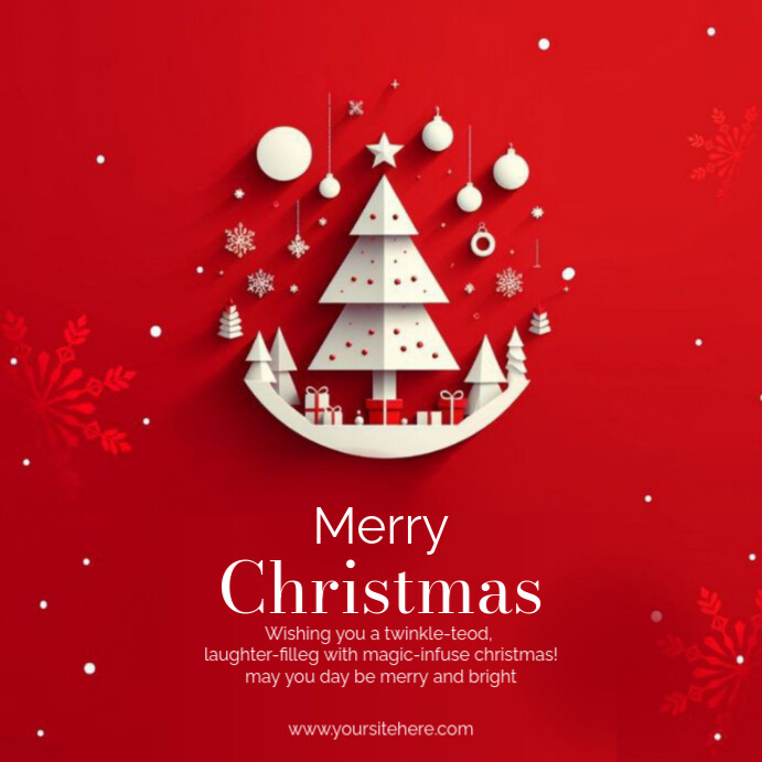 Red Professional Merry Christmas Design Instagram Post Template ...