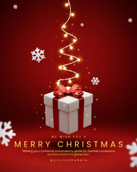 Red Professional Merry Christmas Greeting Card Instagram Portrait ...