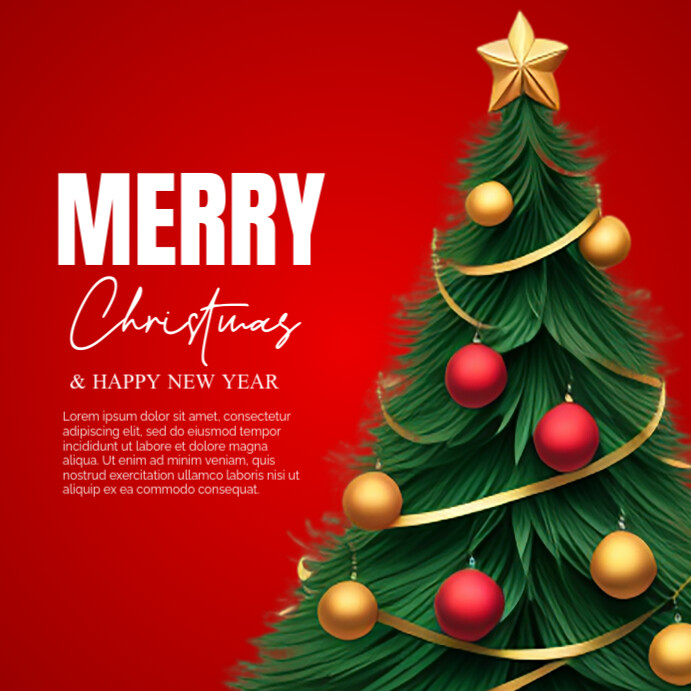 Red Professional Merry Christmas Instagram Post Template | PosterMyWall
