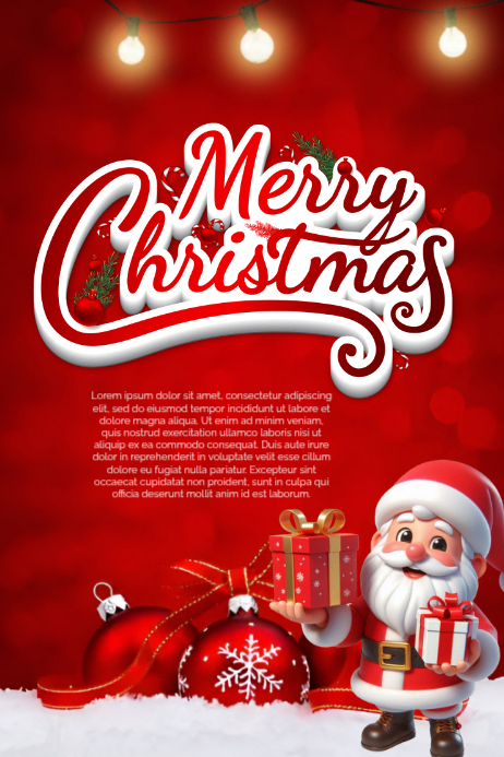 Copy of Red Professional Merry Christmas Poster | PosterMyWall