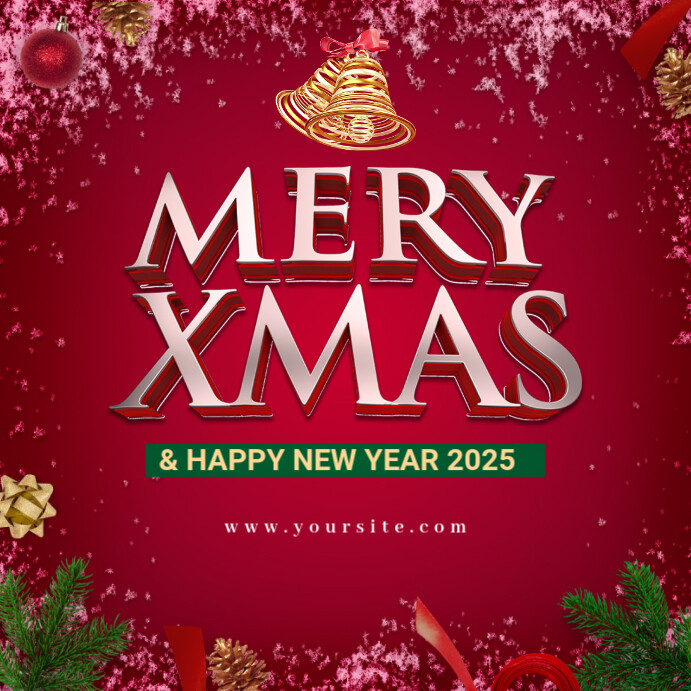 Copy of Red Professional Merry Xmas And Happy New Year Instagram Post ...