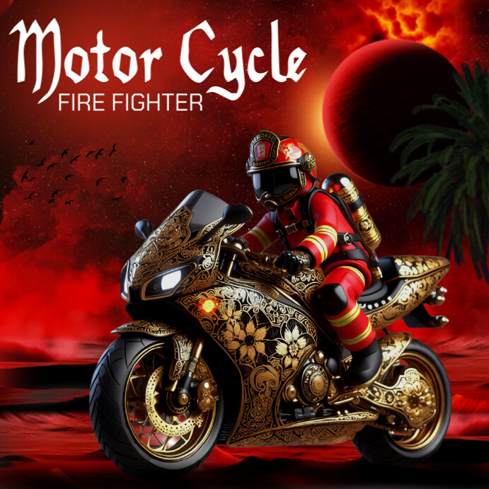 Red Professional Motor Cycle Instagram Post template