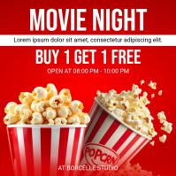 红色 Movie Night Instagram Post Template
