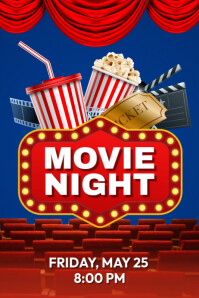 Movie Night Poster Template PosterMyWall movie-night-poster-template-postermywall