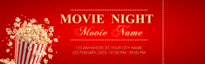 红色 Red Professional Movie Night Twitch Panel Twitch Panel Template