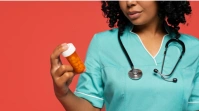 Red Professional National Pharmacist Day  Digital Display (16:9) template