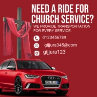 Red Professional Need A Ride For Church Service?  Instagram Post Iphosti le-Instagram template