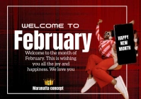 Red Professional New Month A3 template