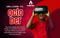 Red Welcome October Tabloid Template