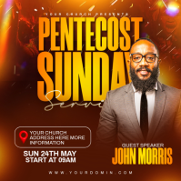 Red Professional Pentecost Sunday Event Instagram Post template