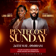 Red Professional Pentecost Sunday Event Instagram Post template