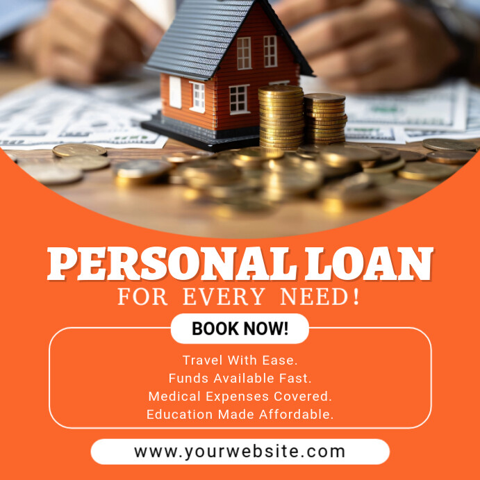 Red Professional Personal Loan Instagram Post template